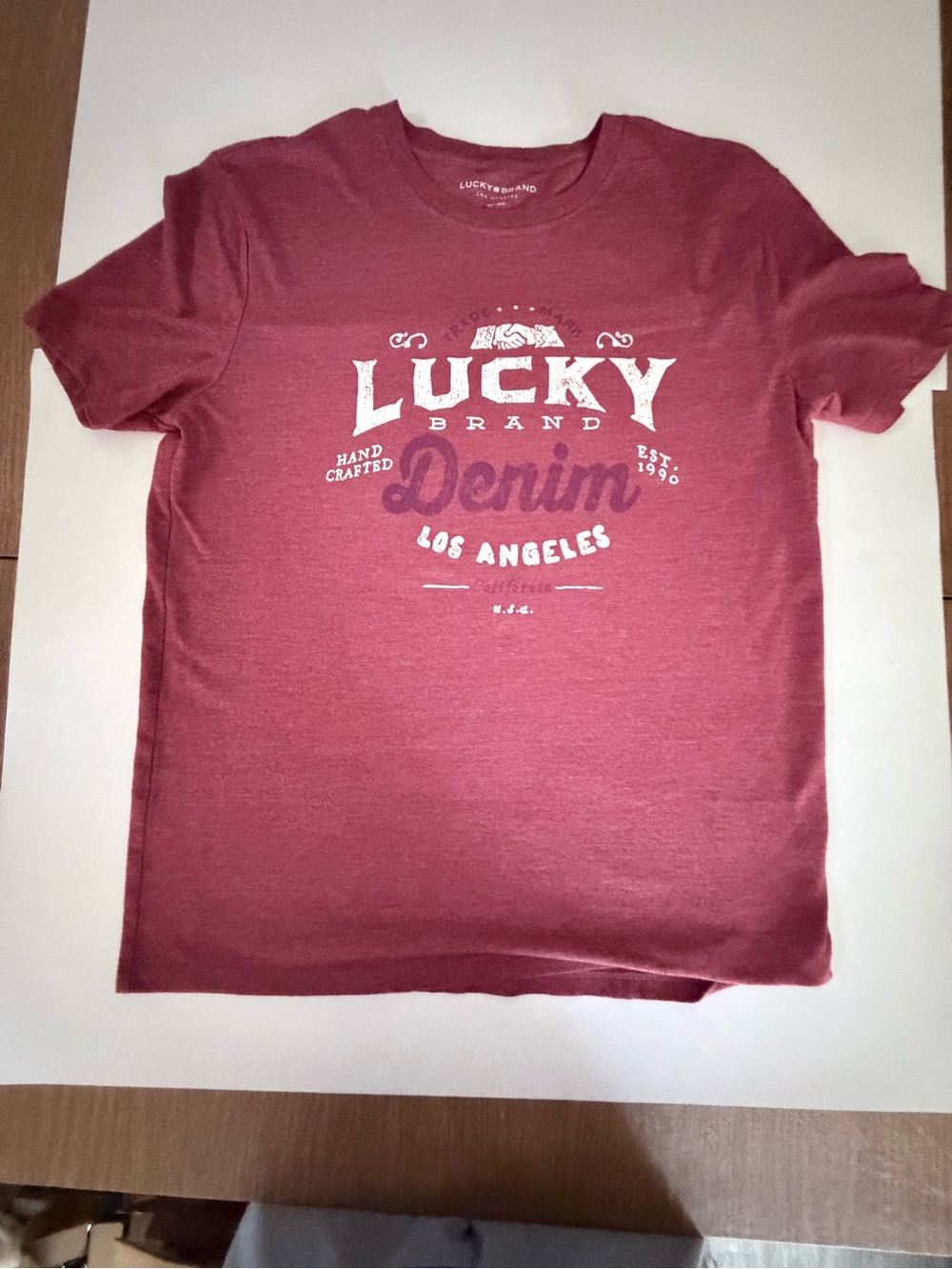 Lucky Brand Men's Maroon Graphic Short-Sleeve Tee